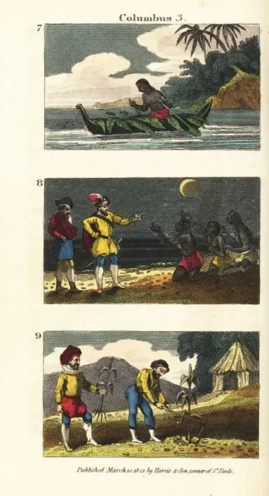 Framed Print : Christopher Columbus on Hispaniola