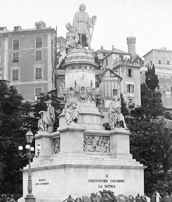 Framed Print : Christopher Columbus monument Genoa Italy early 1900s Framed Print : Christopher Columbus monument Genoa Italy early 1900s