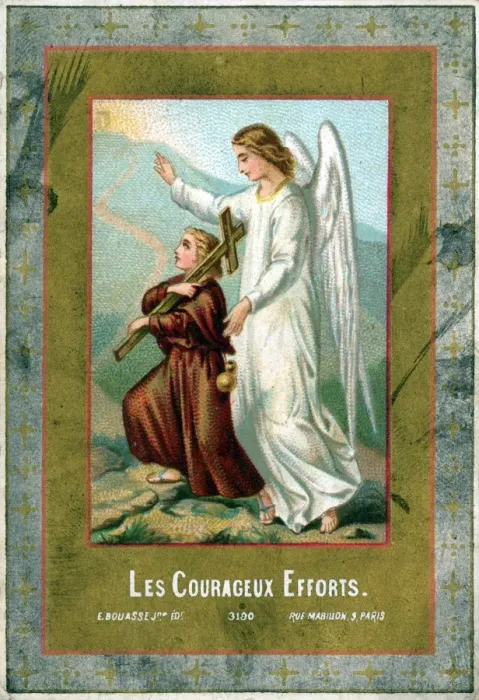 Framed Print : Chromolithograph Devotional Card - Guardian Angel Framed Print : Chromolithograph Devotional Card - Guardian Angel