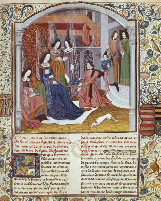 Framed Print : Chronicle by Jean Froissart. The author presenting Framed Print : Chronicle by Jean Froissart. The author presenting