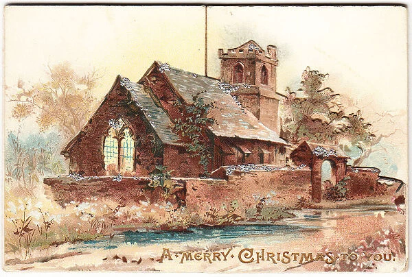 Church on a Christmas card