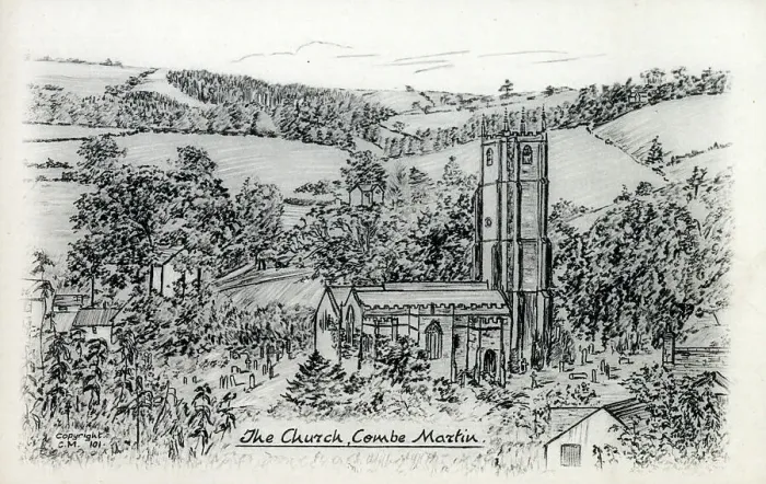 Framed Print : The Church, Combe Martin, Devon Framed Print : The Church, Combe Martin, Devon