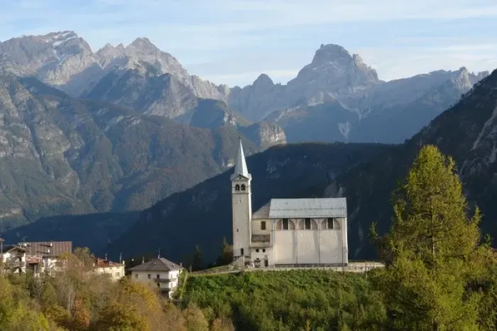 Framed Print : Church in Pieve di Cadore, Trento, Italy Framed Print : Church in Pieve di Cadore, Trento, Italy