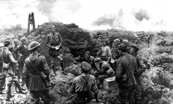 Framed Print : Church Service on the Western Front, 1916 Framed Print : Church Service on the Western Front, 1916