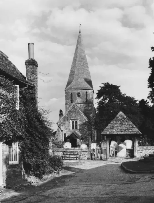 Framed Print : Church in Shere, Surrey Framed Print : Church in Shere, Surrey