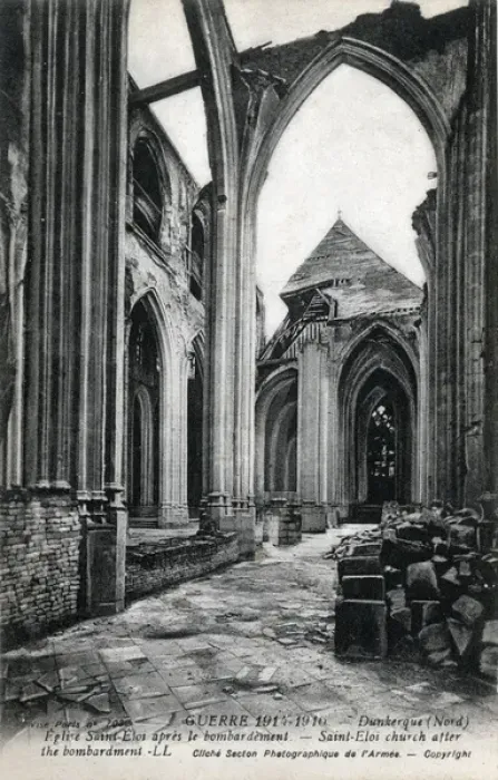 Framed Print : The Church St Eloi at Dunkirk devastated in WW1 Framed Print : The Church St Eloi at Dunkirk devastated in WW1