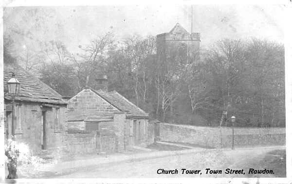Church Tower & Town Street, Rawdon, Yorkshire