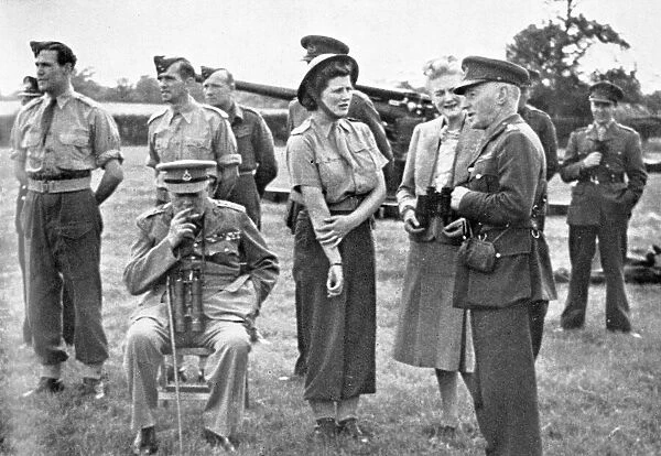 Churchill and family visits anti-flying bomb defences, 1944