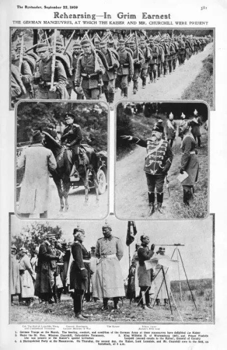 Framed Print : Churchill present at German manoeuvres Framed Print : Churchill present at German manoeuvres