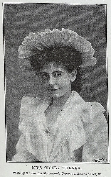 Cicely Turner, actress, portrait in frilled hat and gown