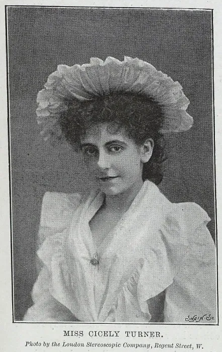 Framed Print : Cicely Turner, actress, portrait in frilled hat and gown Framed Print : Cicely Turner, actress, portrait in frilled hat and gown