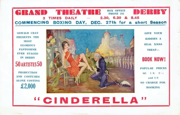 Framed Print : Cinderella Flyer for the Grand Theatre in Derby Framed Print : Cinderella Flyer for the Grand Theatre in Derby