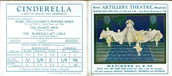 Framed Print : Cinderella Flyer for the Royal Artillery Theatre in Woolwich Framed Print : Cinderella Flyer for the Royal Artillery Theatre in Woolwich