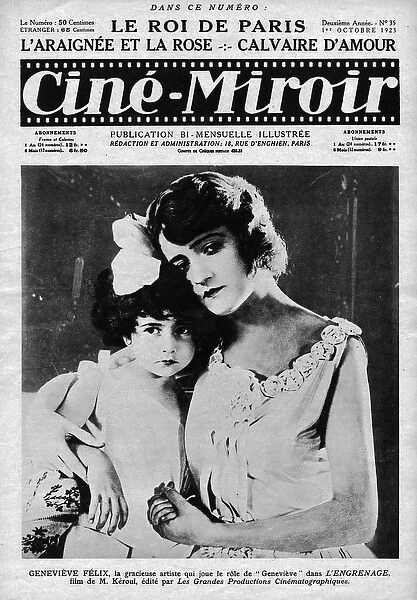 Cine-Miroir featuring Genevieve Felix in L Engrenage, 1925