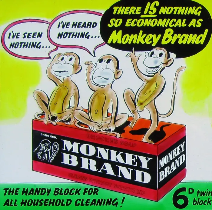 Framed Print : Cinema advertisement for Monkey Brand Soap early Framed Print : Cinema advertisement for Monkey Brand Soap early