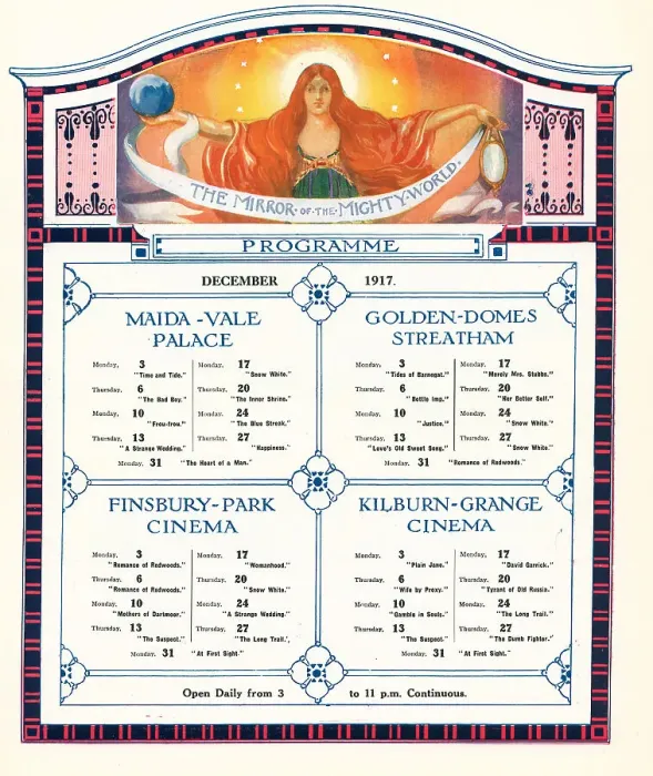 Framed Print : Cinema Programme Framed Print : Cinema Programme
