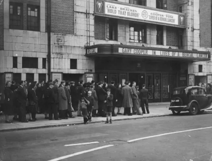 Framed Print : Cinema Queue 1935 Framed Print : Cinema Queue 1935