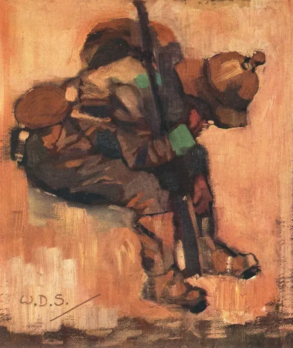 Framed Print : Beat!. A painting portraying an explorer sat with a defeated demeanour. Date: circa 1913 Framed Print : Beat!. A painting portraying an explorer sat with a defeated demeanour. Date: circa 1913