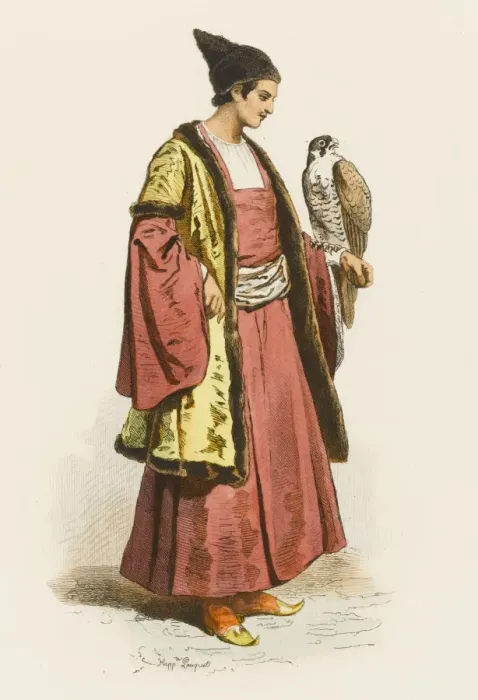 Framed Print : Circassian Falconer Framed Print : Circassian Falconer