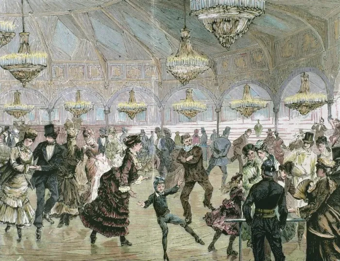 Framed Print : Circle of skaters (Skating-Rink) in the circus of the Champs Framed Print : Circle of skaters (Skating-Rink) in the circus of the Champs