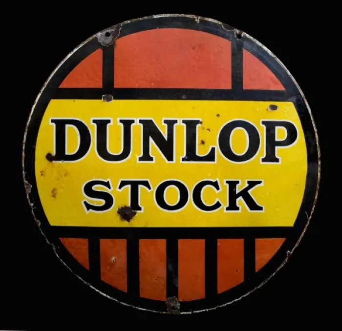 Framed Print : Circular sign for Dunlop Stock Framed Print : Circular sign for Dunlop Stock