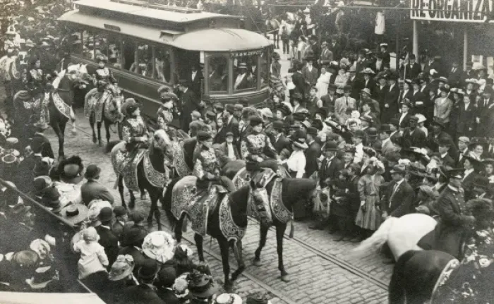 Framed Print : Circus animals on parrade down a street in Washington D. C Framed Print : Circus animals on parrade down a street in Washington D. C