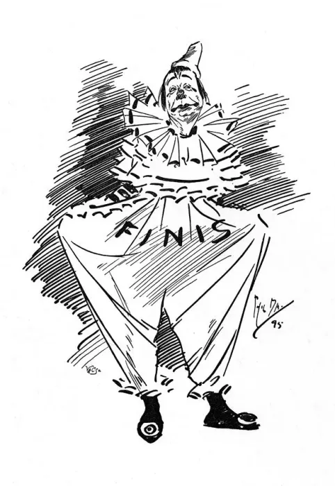 Framed Print : The Circus Clown anounces the End of the Book Framed Print : The Circus Clown anounces the End of the Book