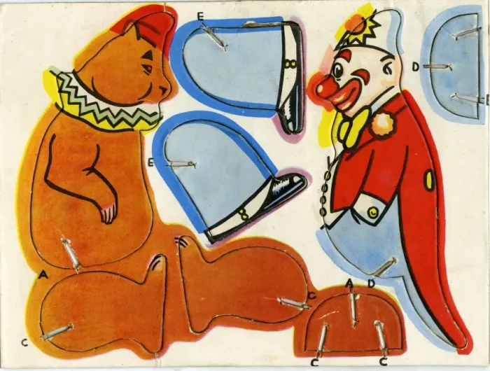 Framed Print : Circus Cut-Out Favourites - Clown and Bear Framed Print : Circus Cut-Out Favourites - Clown and Bear