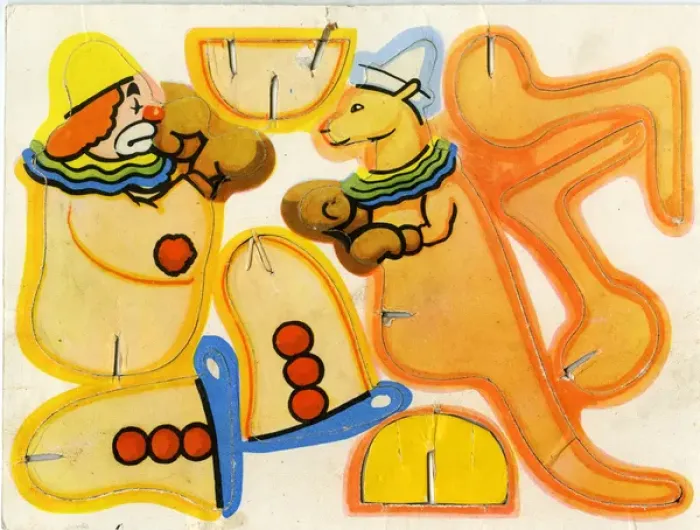 Framed Print : Circus Cut-Out Favourites - Clown and Kangaroo Framed Print : Circus Cut-Out Favourites - Clown and Kangaroo
