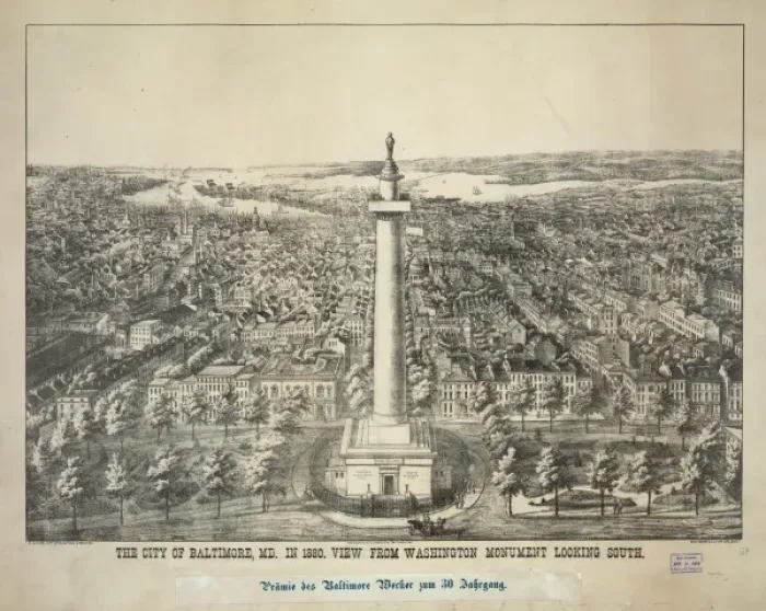 Framed Print : The city of Baltimore City, Md. in 1880 View from Washington Framed Print : The city of Baltimore City, Md. in 1880 View from Washington