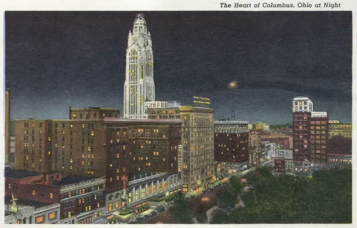 Framed Print : City centre at night, Columbus, Ohio, USA Framed Print : City centre at night, Columbus, Ohio, USA