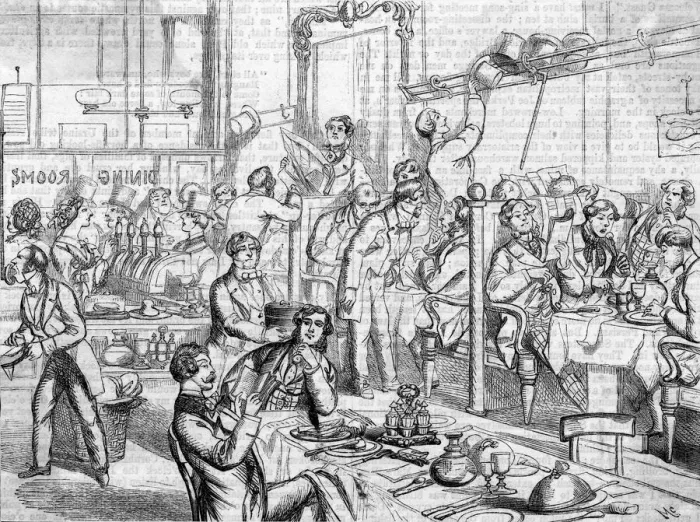 Framed Print : CITY DINING ROOMS 1858 Framed Print : CITY DINING ROOMS 1858