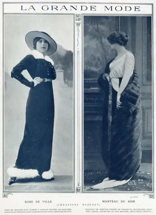 Framed Print : City dress and evening coat 1912 Framed Print : City dress and evening coat 1912