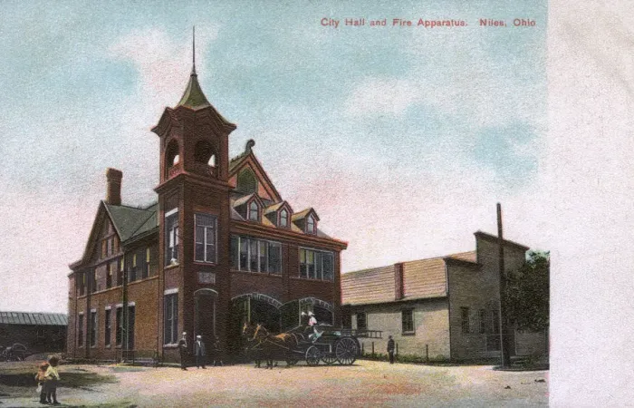Framed Print : City Hall and fire apparatus, Niles, Ohio, USA Framed Print : City Hall and fire apparatus, Niles, Ohio, USA