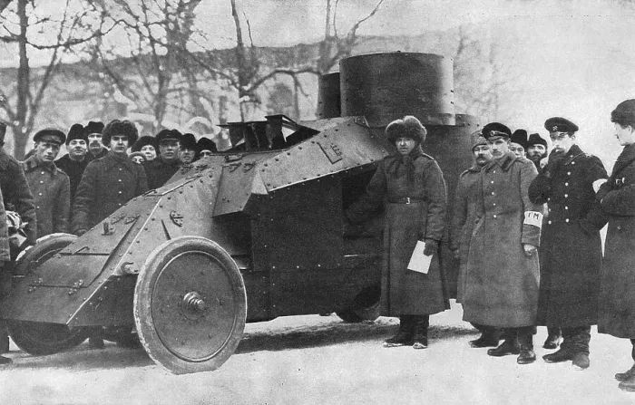 Framed Print : City militia with armoured car, Petrograd, Russia Framed Print : City militia with armoured car, Petrograd, Russia