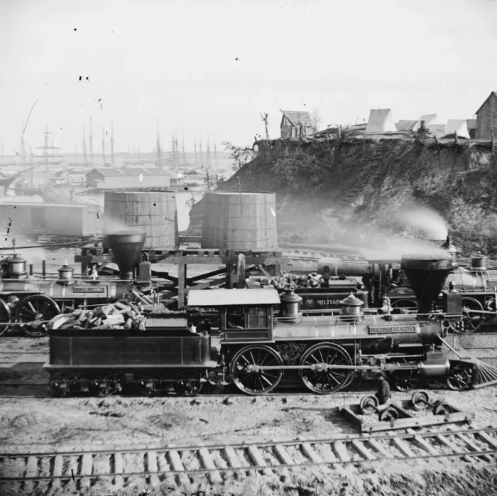 Framed Print : City Point, Va. Gen. J. C. Robinson and other locomotives of Framed Print : City Point, Va. Gen. J. C. Robinson and other locomotives of