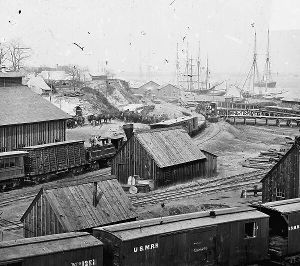 City Point, Virginia. Railroad yard and transports