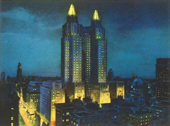 Framed Print : City Skyline at Night Date: 1954 Framed Print : City Skyline at Night Date: 1954