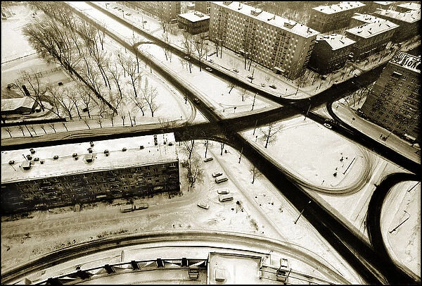 City view of an intersection, Moscow
