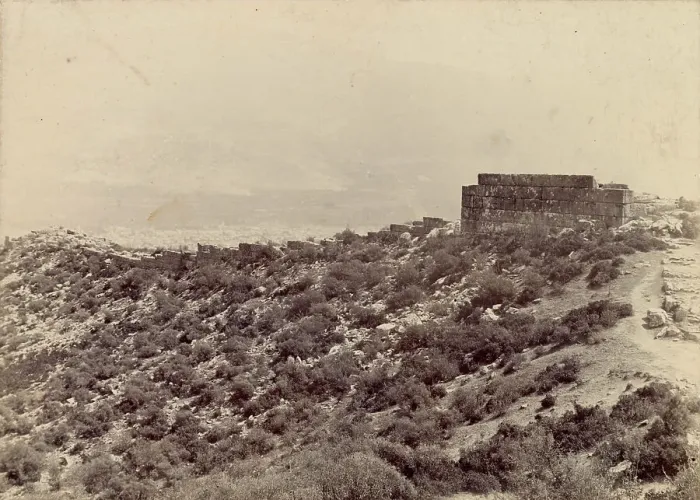Framed Print : City wall (dating back to 290 BCE) and panorama, Volos, Thessaly, Greece Date: circa 1890s Framed Print : City wall (dating back to 290 BCE) and panorama, Volos, Thessaly, Greece Date: circa 1890s