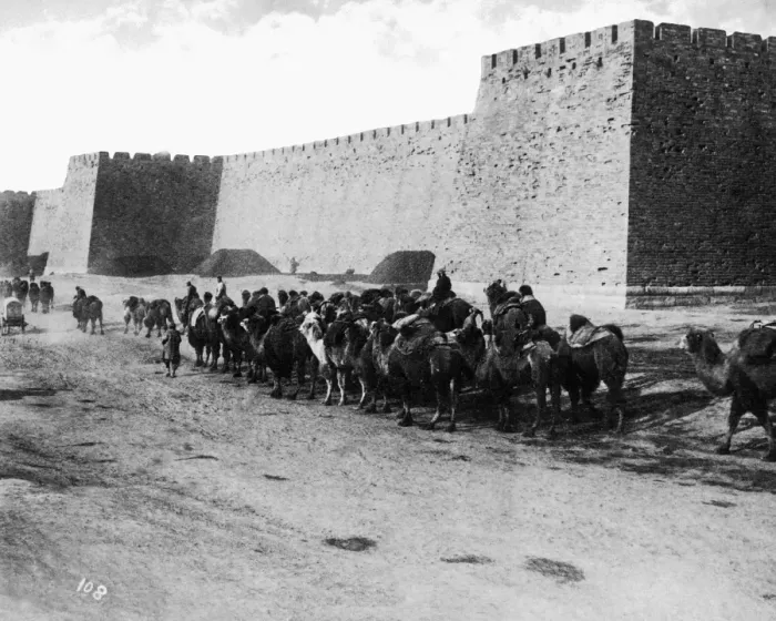 Framed Print : City walls and camels, Beijing, China Framed Print : City walls and camels, Beijing, China
