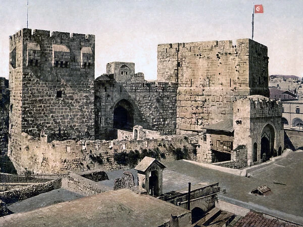 City walls and gate, Jerusalem, circa 1890s