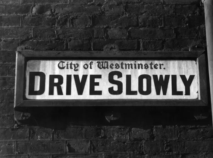 Framed Print : City of Westminster, Drive Slowly Framed Print : City of Westminster, Drive Slowly