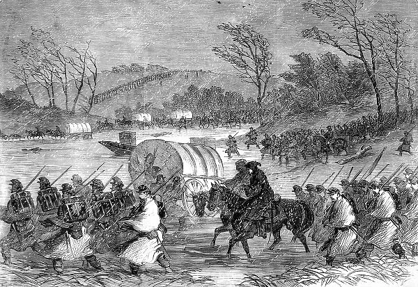 The Civil War in America. Army of the Potomac crossing the