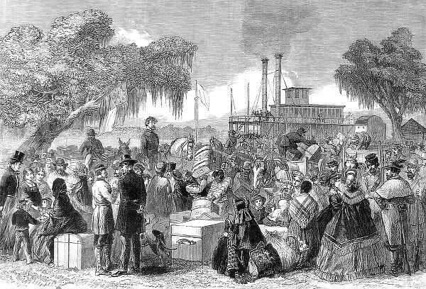 Civil War in America: arrival of a Federal steamer