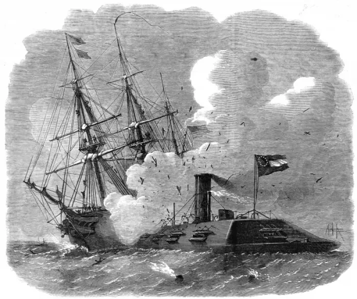 Framed Print : The Civil War in America: naval engagement in Hampton Roads Framed Print : The Civil War in America: naval engagement in Hampton Roads
