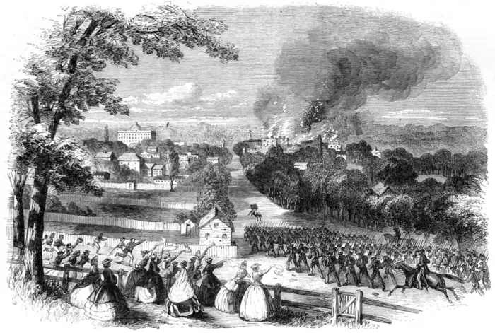 Framed Print : The Civil War in America. Re-occupation of Jackson, Missippi Framed Print : The Civil War in America. Re-occupation of Jackson, Missippi