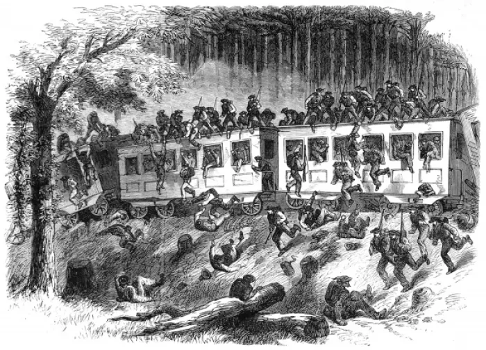 Framed Print : The Civil War in America. Train with reinforcements for Gen Framed Print : The Civil War in America. Train with reinforcements for Gen