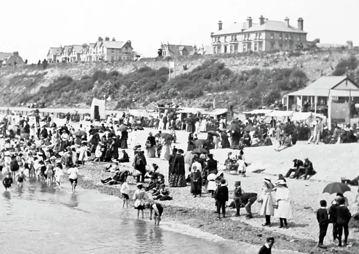 Framed Print : Clacton on Sea beach, Victorian period Framed Print : Clacton on Sea beach, Victorian period