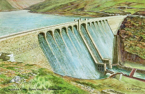 Claerwen Dam, Elan Valley, Rhayader, Powys, Wales